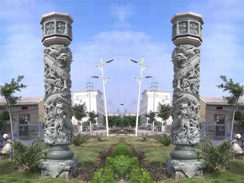 小区广场花岗岩石龙柱